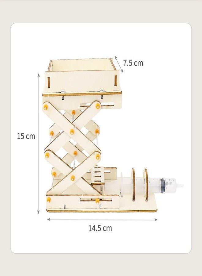 SAMVARDHAN Hydraulic Scissor Lift Model Kit - DIY Wooden Science Project with Syringe & Tube | Educational Physics Toy for Kids Learning, School Projects & Engineering Experiments - Image 2
